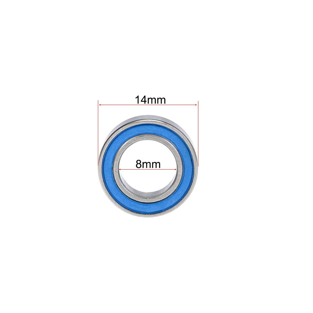 MR148-2RS Deep Groove Ball Bearings 8mm Inner Dia 14mm OD 4mm Bore Double Sealed Chrome Steel Blue Seal Z2 10pcs
