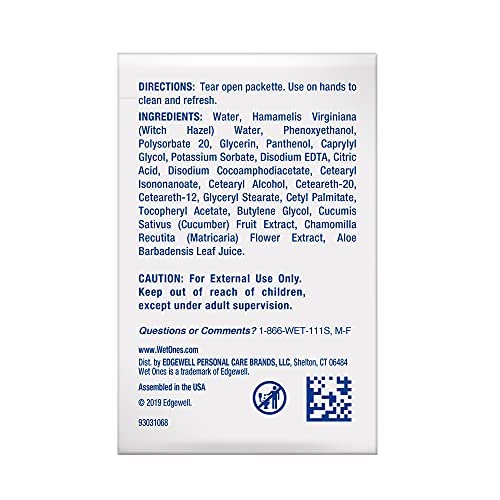 Singles Sensitive Skin Individually Wrapped Hand Moist Wipes, 24 Count (Pack of 1)