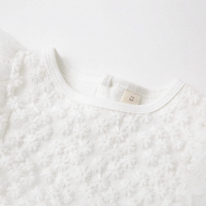 Baby Girl Christening Lace Dress Cute Infant Party Wedding Tulle Dress White 0-3 Months