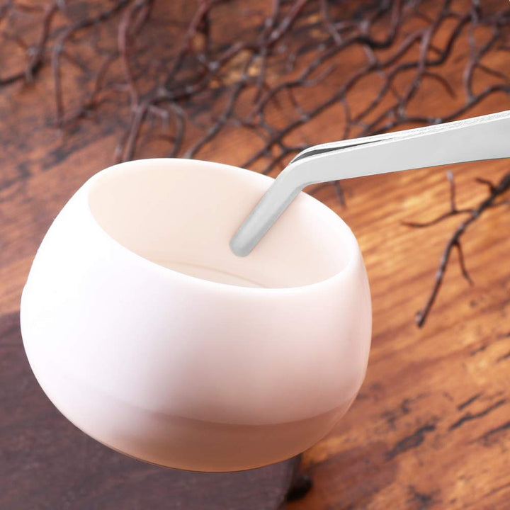 Stainless Steel Tweezer with Precision Serrated Tips and Positioning Straight and Curved Tweezers for Cooking Repairing Surgical Medical Beauty - 6.3 Inch 2PCS