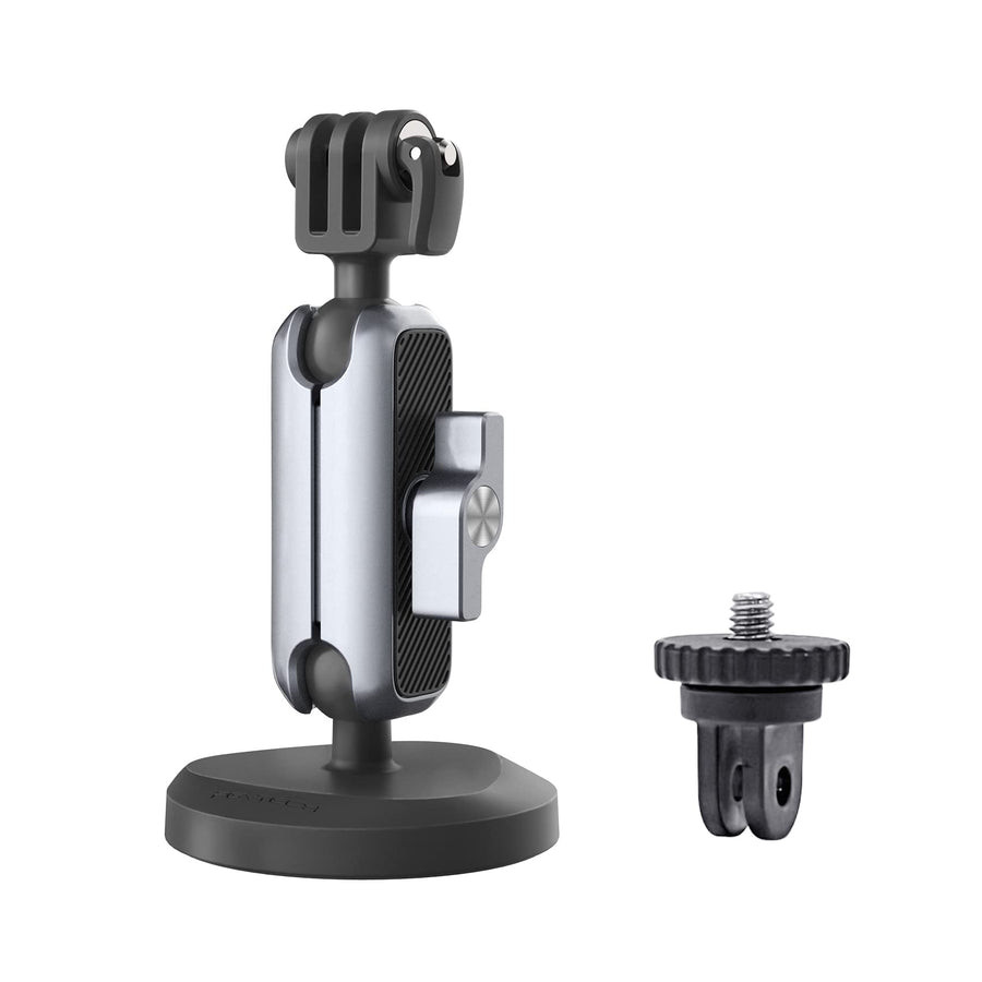 Magnetic Camera Mount Compatible for DJI OSMO Action 4/3/2, Gopro 11/10/9/8/7/6/5/4 with 1/4-20 Standard Thread Adapter OSMO Pocket 2, Insta360 ONE RS, R, ONE X3, X2, Double Ball Head Mechanism