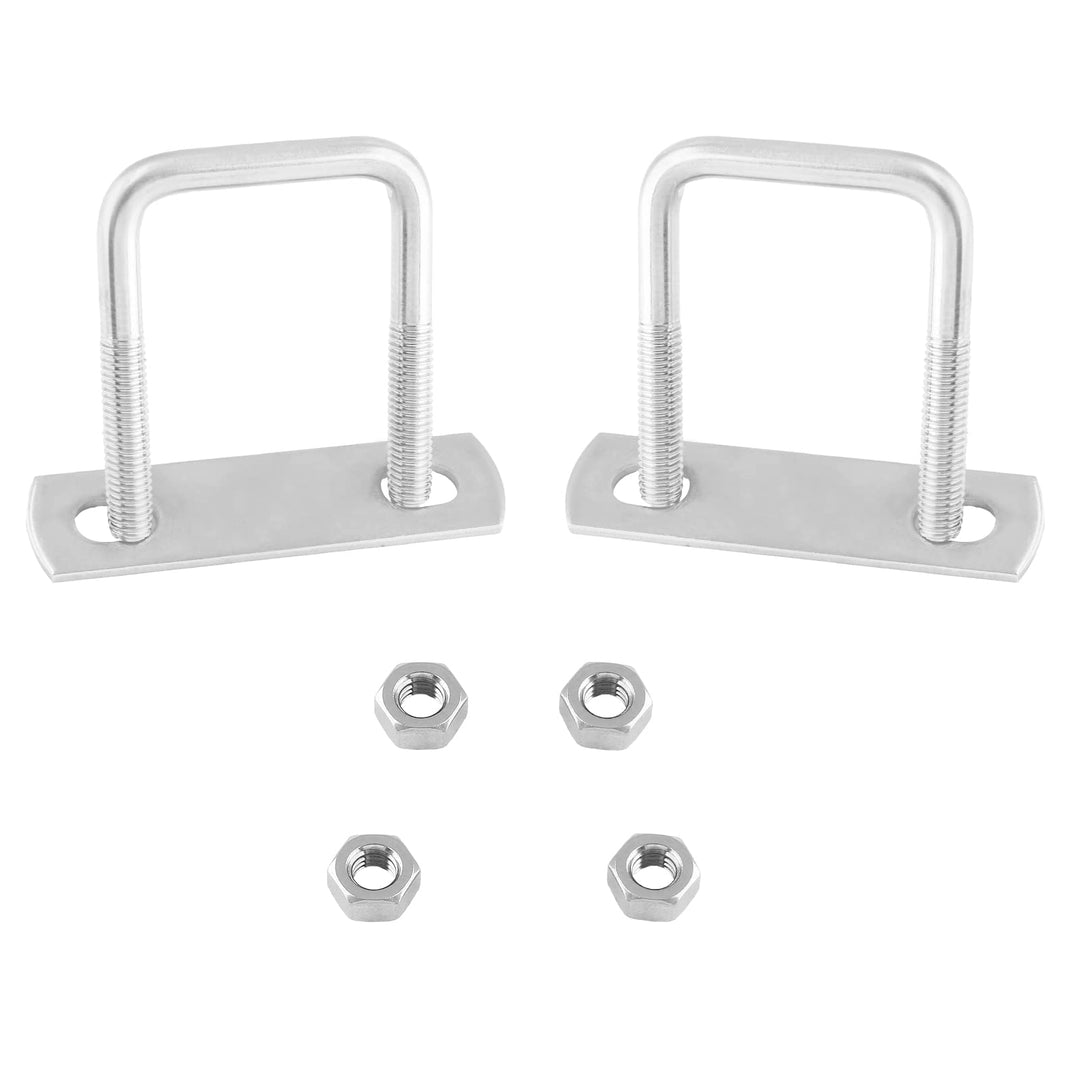 2Pcs Stainless Steel Square U-Bolt Clamp M8x40x65mm - (Thread Size x Inner Width x Length), Mini Metal U Bolts Pole U Bolt Brackets for Camper Trailer Marine Boat