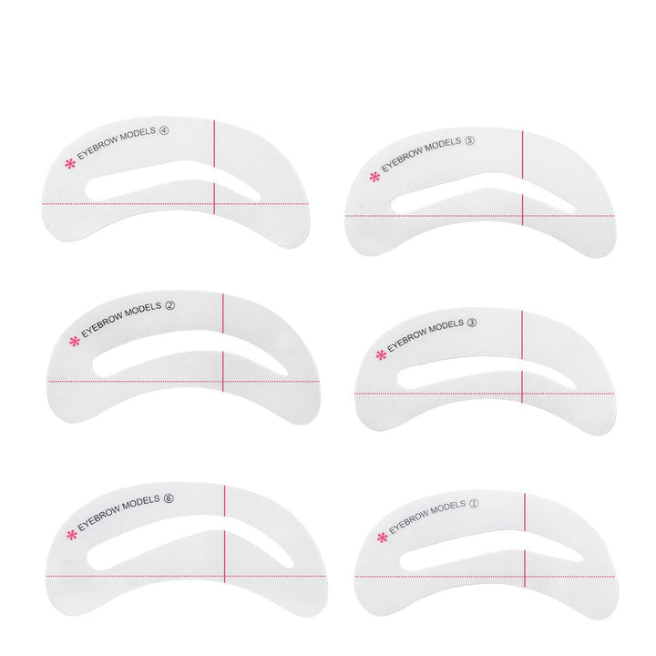 Frcolor 6pcs Eyebrows Model Grooming Stencil Kit Shaping Templates DIY Tools