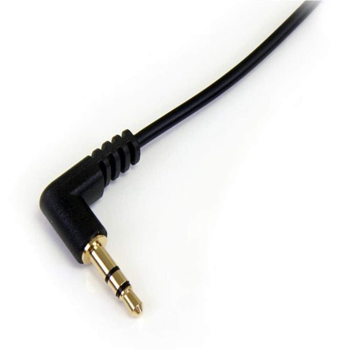6 ft Slim 3.5mm to Right Angle Stereo Audio Cable - M/M (MU6MMSRA) Black