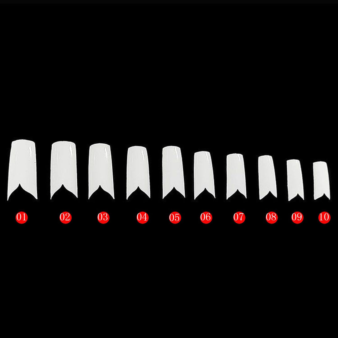 Enforten White V Shape Designer False French Nail Art Tips Pack Of 500Pcs