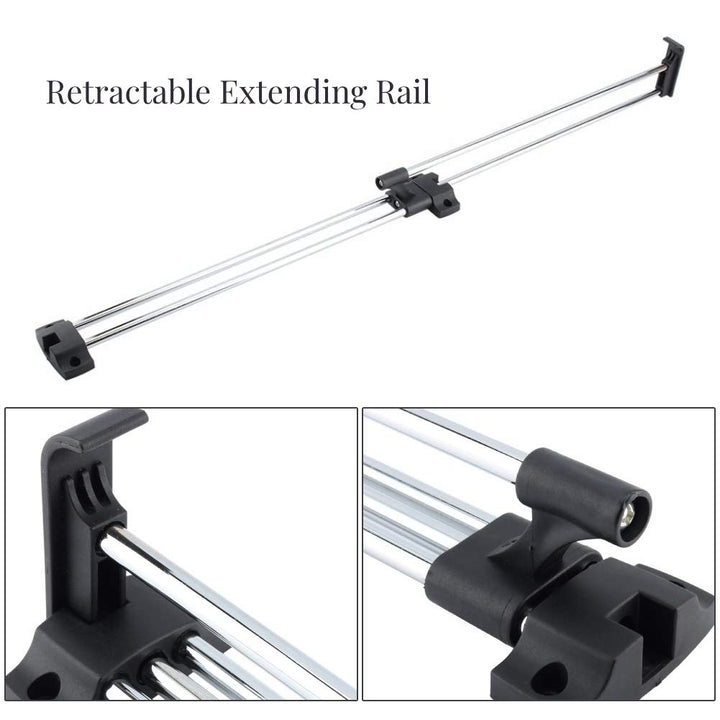 Adjustable Closet Rod, Pull Out Closet Garment Valet Rod Heavy Duty Tension Retractable Wardrobe Closet Hanger Towel Rail/Extending Rail/Storage Organiser Polished Chorme, 11.8-Inch to 21.7-Inch