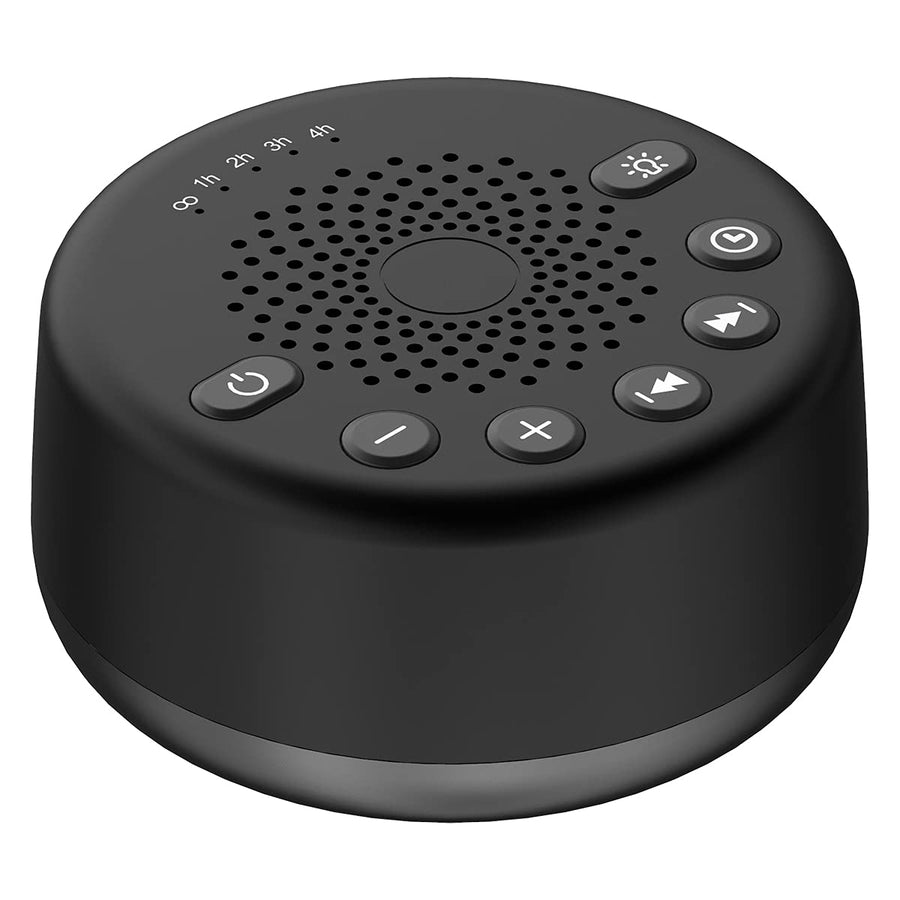 Sound White Noise Machine with 25 Soothing Sounds and Memory Function 32 Levels of Volume and 5 Sleep Timer Powered by AC or USB for Sleeping Relaxation (Black-No Light)