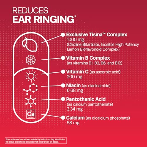 Lipo Flavonoid Plus, Tinnitus Relief For Ringing Ears, OTC Flavonoid Ear Health Vitamins, Bioflavonoids & Vitamin C, 100 Caplets