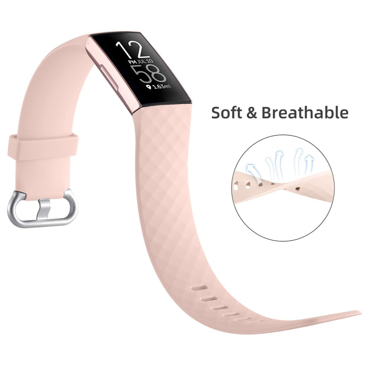 Bands Compatible with Fitbit Charge 4 Bands for Women Men, Compatible with Fitbit Charge 3 Bands, Compatible with Fitbit Charge 3 SE, Pink Sand, Slate Gray, Black, Small