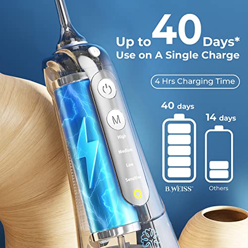 Water Flosser Cordless Pick for Teeth, 4 Modes, Gentle on Gums, Removes Plaque & Food Particles, High-Power, Rechargeable & Waterproof Oral Irrigator; 6 Replacement Tips Included.