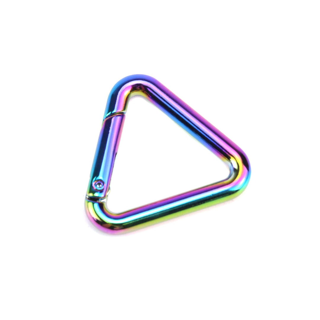 Rainbow Carabiner Snap Clip Triangular Spring Keychain Clips Keyring Buckles Locking Hooks Spring Snap Hooks Pack of 6