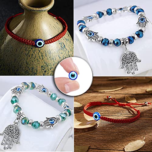 400Pcs Blue Evil Eye Beads for Jewelry Making 8mm Evil Eye Charms for Bracelet Making Handmade Resin Turkish Evil Eye Spacer Beads Charms Round Bead for Bracelets Necklace Earrings DIY Crafts
