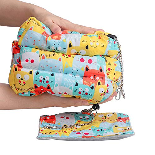 Warm Bird Nest Snuggle Tent,Parrot Wintor Habitat Cave Bed for Small Medium Animal Budgies Parakeet Cockatiels Lovebird Guinea Pig Hamster Squirrel Hedgehog Chinchilla (Colorful Cat, 6.7x6.7x6.7)