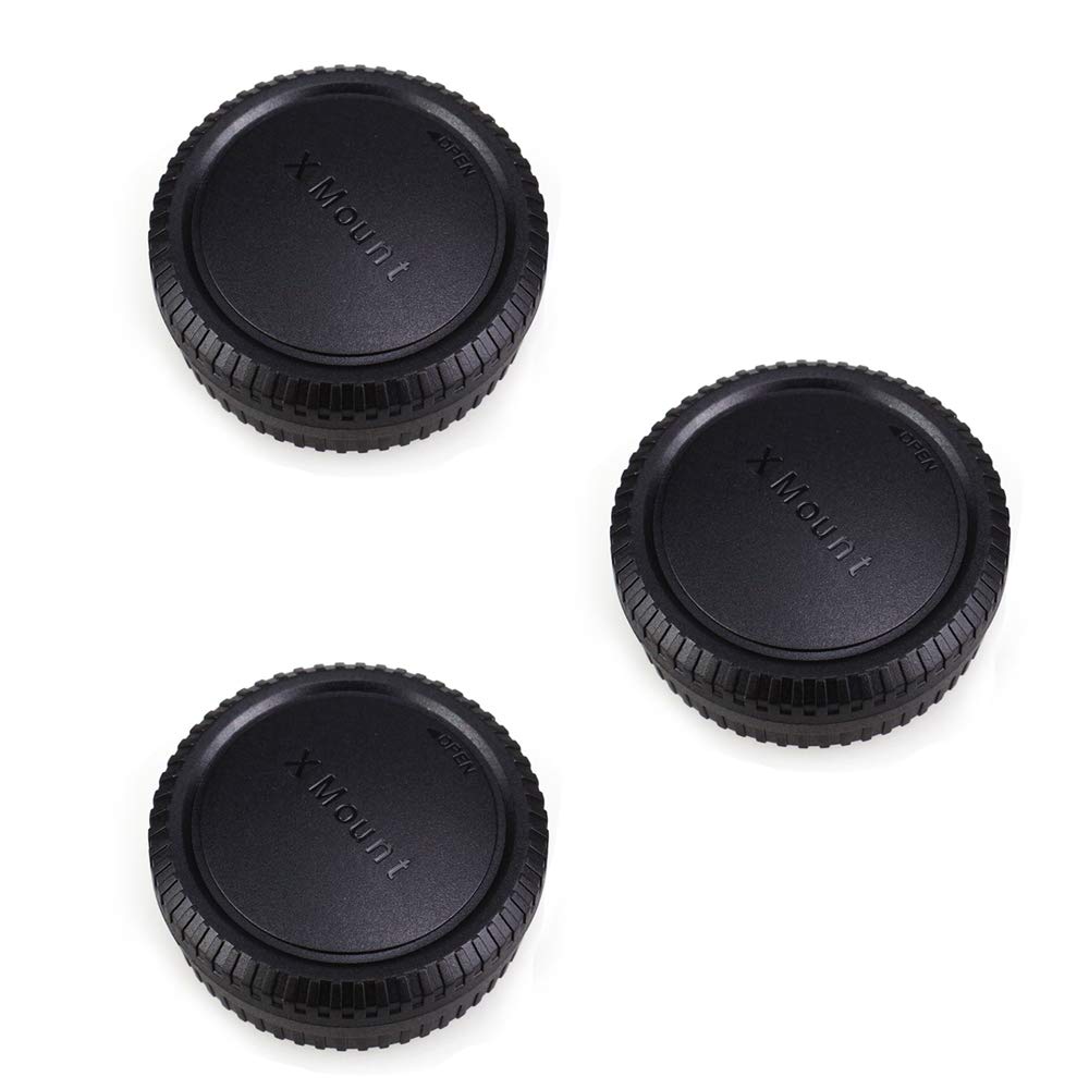 Camera Rear Lens Cap & Body Cap Cover for Fuji Fujifilm X Mount Camera X-M5 X-T50 X-T30 II X-T5 X-T4 X-T3 X-PRO3 X-PRO2 X-H2 X-H2S X-S20 X-S10 X-E4 X-E3 X-A5 X-A10 X-T200 X-T100-3 Packs