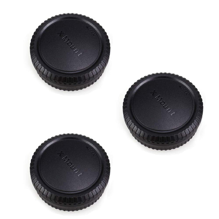 Camera Rear Lens Cap & Body Cap Cover for Fuji Fujifilm X Mount Camera X-M5 X-T50 X-T30 II X-T5 X-T4 X-T3 X-PRO3 X-PRO2 X-H2 X-H2S X-S20 X-S10 X-E4 X-E3 X-A5 X-A10 X-T200 X-T100-3 Packs