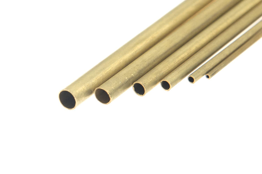 Round Brass Telescopic Tube, 1mm 1.5mm 2mm 2.5mm 3mm 3.5mm OD x 0.2mm Wall Thickness 300mm Length Seamless Straight Pipe Tubing, Pack of 6 Pcs