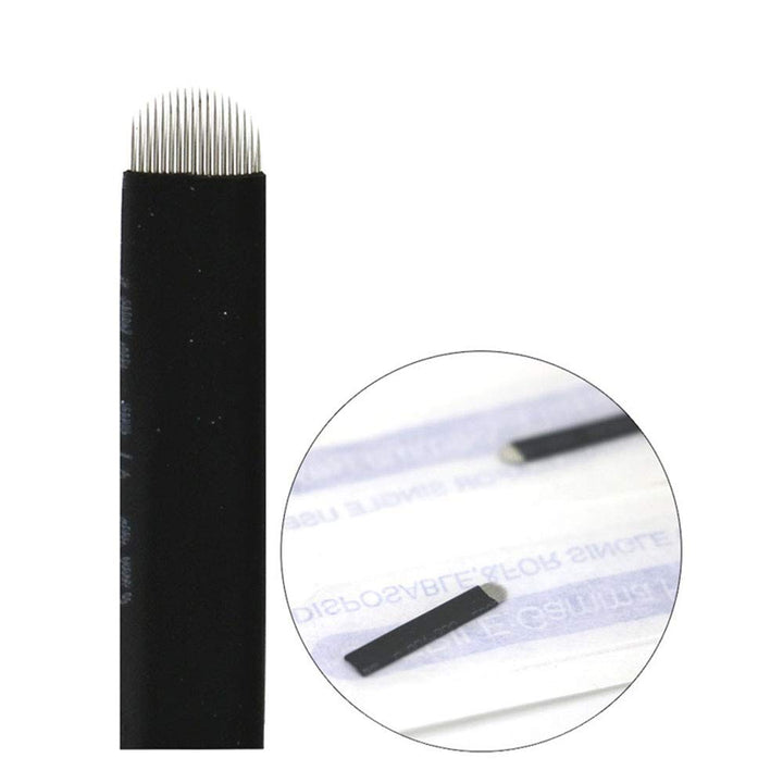 Microblading Needles,Blossm 50PCS 18 U Shape Tattoo Eyebrow Tattoo Needle For 3D Embroidery Manual Microblade Pen Permanent Makeup Supplies(18U)