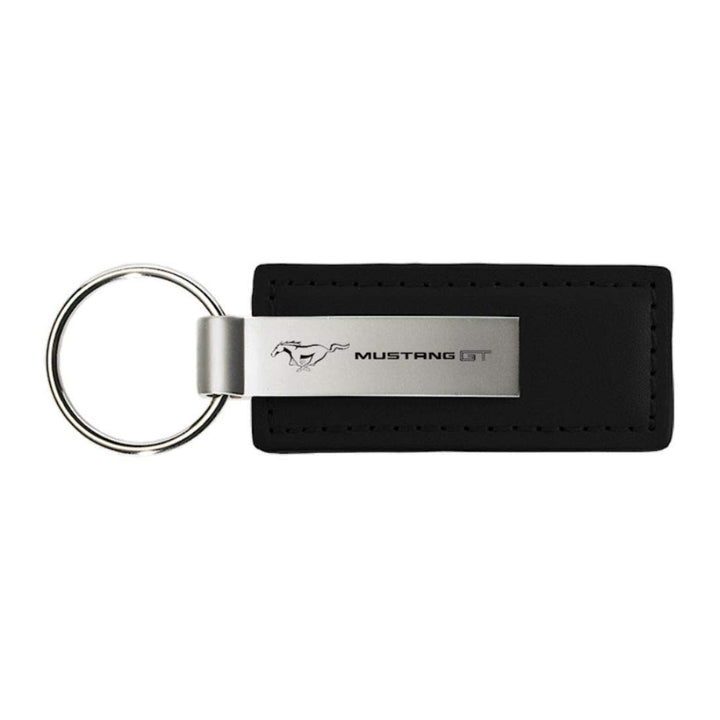 Au-TOMOTIVE GOLD Rectangular Leather Key Chain for Mustang (Black)