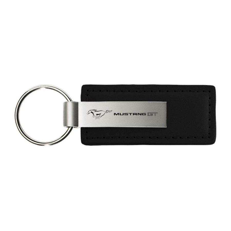 Au-TOMOTIVE GOLD Rectangular Leather Key Chain for Mustang (Black)