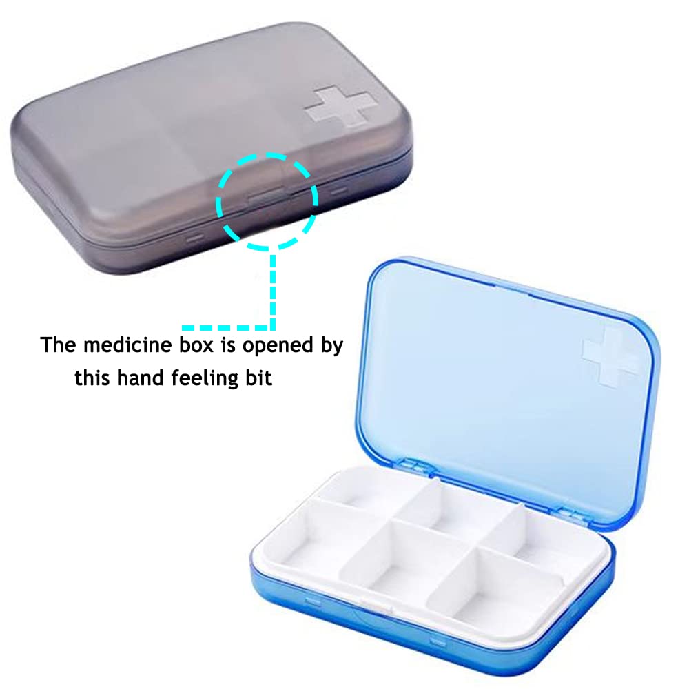 7 Piece Set Pill Organizer 6 Times a Day, Weekly Daily Travel Medicine Organizer Portable 7 Day 42 Compartments Pill Box with Moisture-Proof Pill Case Travel Pill Container for Vitamins,Supplements