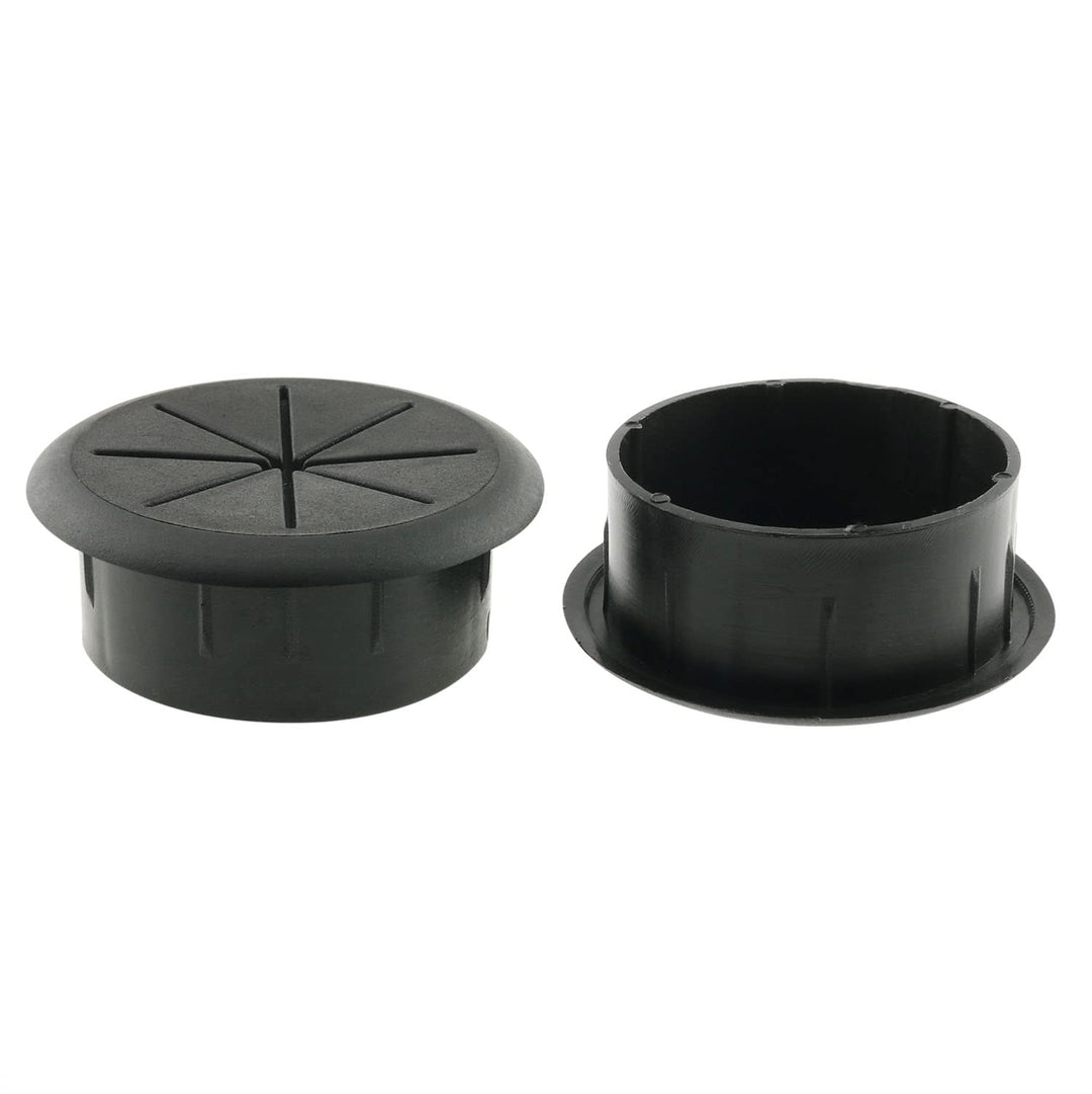 6PCS 50mm Desk Cord Grommets Wire Cable Hole Cover Flexible Desk Grommet Wires and Cables Organizer for Office PC Desk Cable Cord Cover, Black
