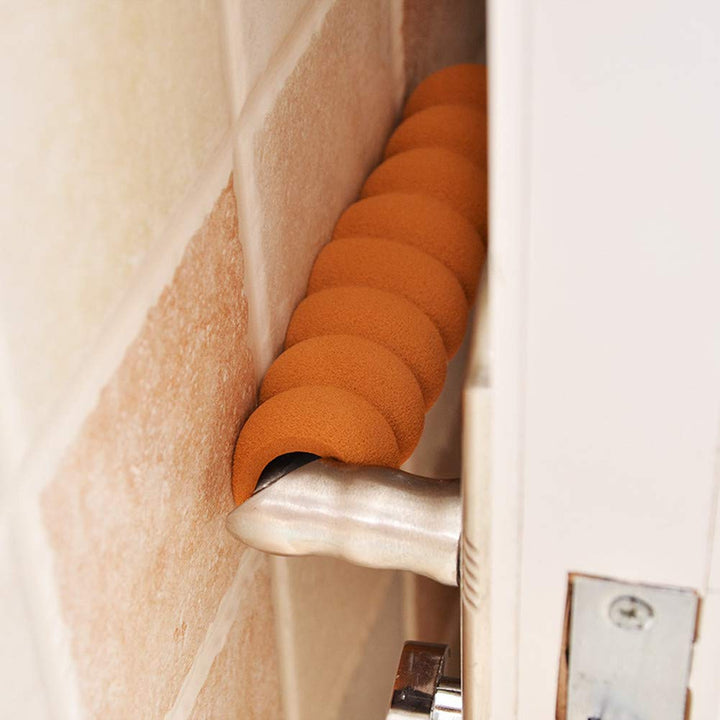 6 Pcs Anti-Collision Door Handle Cover,Door Pull Protective Sleeve Child Safety Super Soft Foam Safety Spiral Cover for Hot Doors Non-Toxic (Brown)