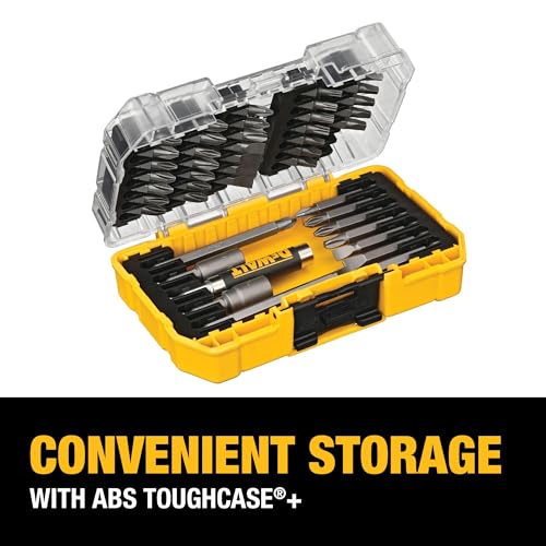 Screwdriver Bit Set with Tough Case, 45-Piece (DW2166), Grey/Silver Screwdriving Set with Tough Case