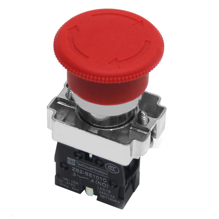 22mm Red Mushroom Emergency Stop Push Button Switch 660V 10A Self-Locking 1NO NC Emergency Stop Switch LAY7