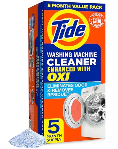Washing Machine Cleaner , Washer Machine Cleaner with Oxi for Front and Top Loader Washer Machines, Deep Cleaning Residue & Odor Eliminator, 5 Month Supply (Packaging May Vary)