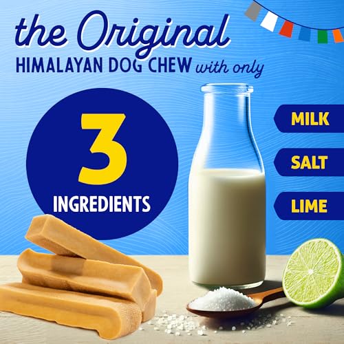 Original Yak Cheese Dog Chew, 3 Small Sticks, 1.1 oz, Gluten Free, Healthy Dog Treats, Grain & Lactose Free 100% Natural, Long Lasting Dog Chews for Dogs Under 15 lbs