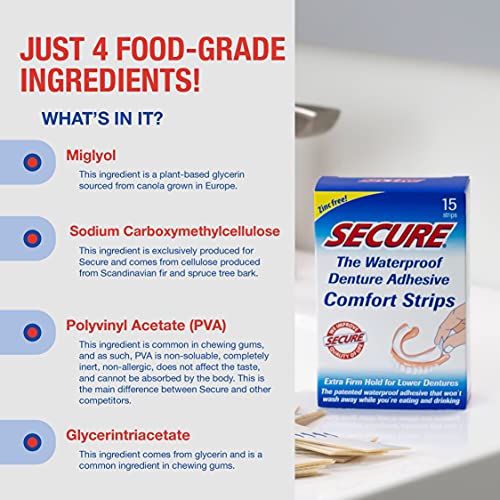 Denture Adhesive Comfort Strips 15 Ct