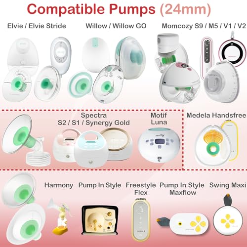 Nenesupply 1st Generation 17mm Flange Insert Compatible with Elvie Flange Pump Parts Elvie Stride Flange Medela Momcozy Spectra Flange Willow Reduce 24mm to 17mm Use as Elvie Inserts Medela Insert