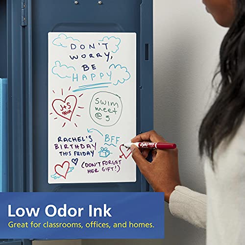 Low Odor Dry Erase Markers, Fine Tip, Black, 4 Count