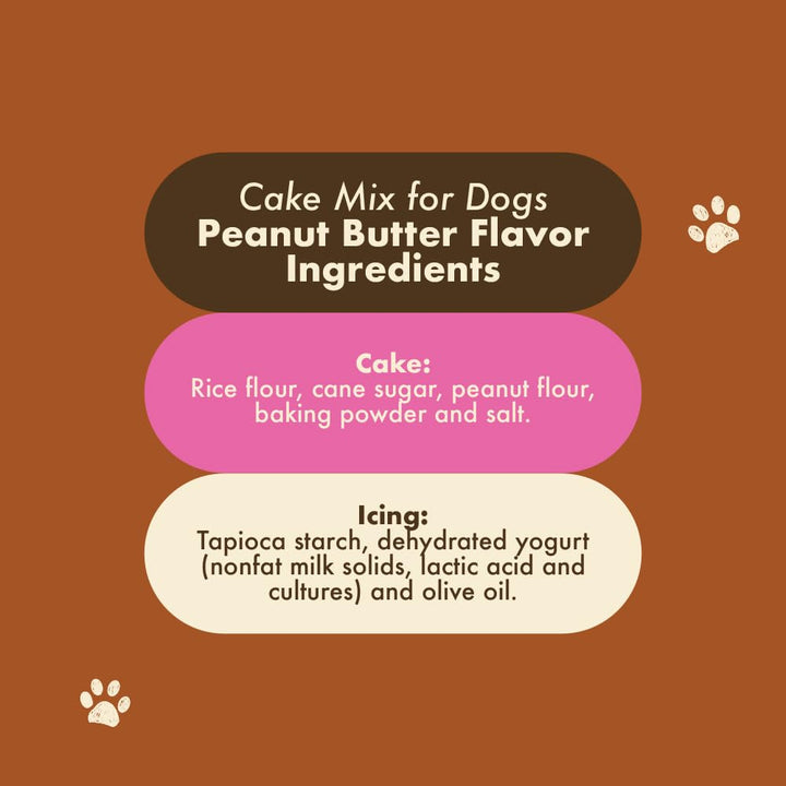 - Dog Birthday Cake Wheat-Free Cake Mix for Dogs to Eat - Includes Peanut Butter Flavor Cake Mix and Icing Mix - Easy to Make - Bake or Microwave, Natural Ingredients - Made in the USA