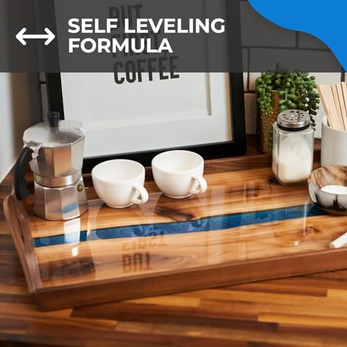 Resin Kit - Crystal Clear, UV Resistant, Self Leveling, Food Safe for Table Top, Arts & Crafts, Wood Casting, Jewelry Making, Use with Mica Powder, Silicone Molds, Alcohol Ink (16 Ounce)