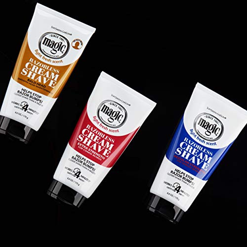 Magic Razorless Shaving Cream, Hair Removal Cream, Depilatory Cream, Works in 4 Minutes for Coarse, Curly Hair, 2 Count