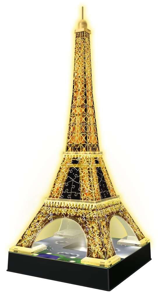 Eiffel Tower - Night Edition | 216-Piece 3D Jigsaw Puzzle for Kids and Adults | Precision Fit with Easy-Click Technology | Displayable & Durable Model | Over a Century of Quality