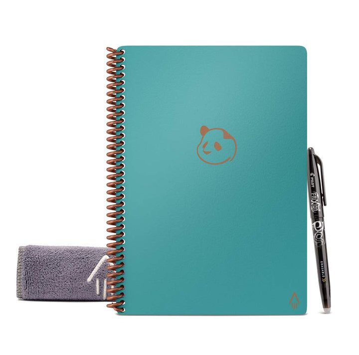Smart Reusable Notebook, Letter Size Panda Planner with Daily, Weekly, & Monthly Pages, Neptune Teal, (8.5 x 11)