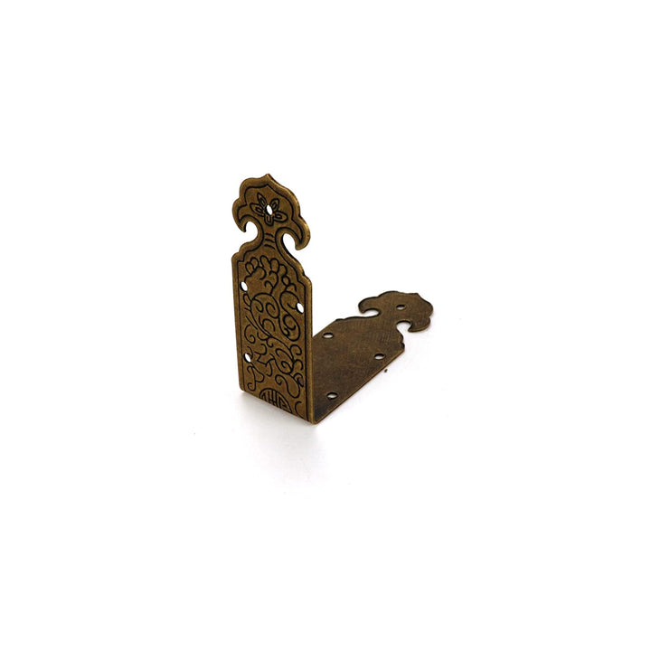 Pastlla 8Pcs Metal Corner Brackets Right Angle Brass Box Corner Protector Decorative Hardware Corner Guards 2x0.8 with Enough Mounting Screws (Antique Bronze)
