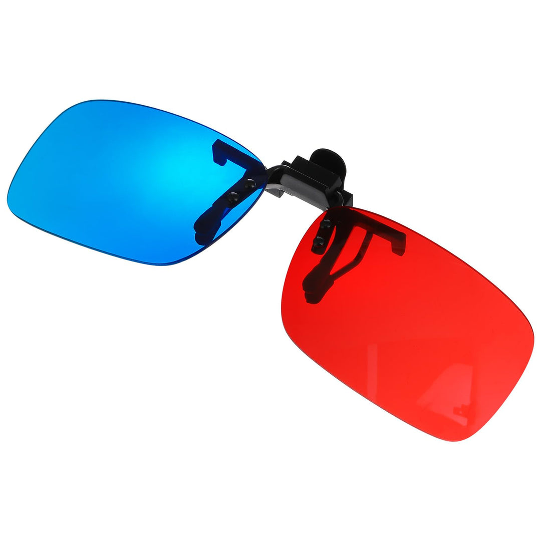 Artibetter Red Blue 3D Clip on Glasses for 3D TV Cinema Films DVD Viewing Home Movies (Without Glass Frame)