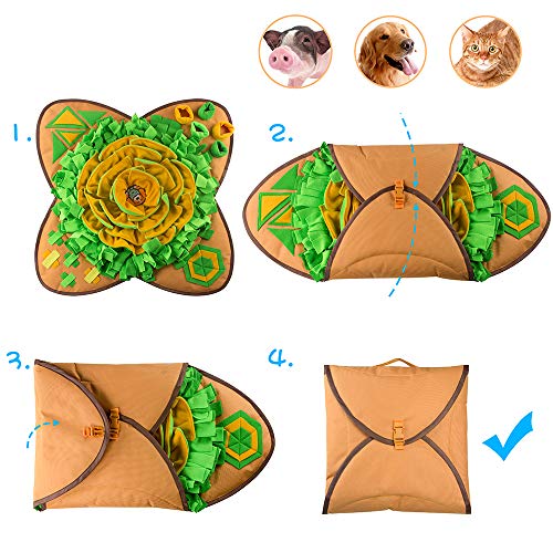 Snuffle Mat Pet Dog Feeding Mat, 28''x28'' Interactive Dog Puzzle Toys Encourages Natural Foraging Skills