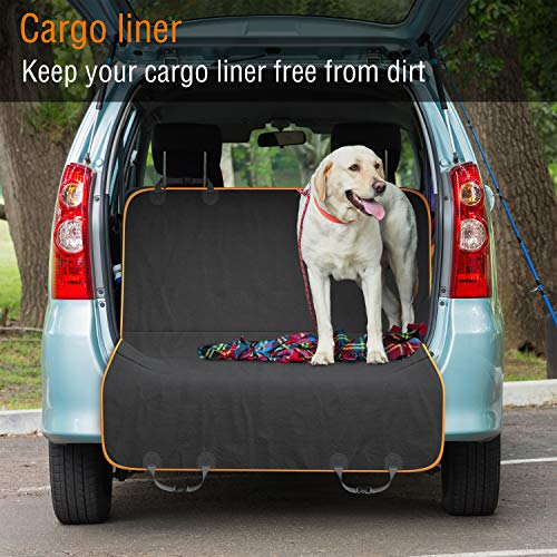 Dog Car Seat Cover Car Seat Protector- Dog Seat Cover for Back Seat of SUVs, Trucks, Cars - Waterproof & Convertible Dog Hammock for Car Backseat - Dog Travel Accessories- Orange
