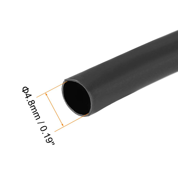 Heat Shrink Tubing, 3/16(4.8mm) Dia 8.9mm Flat Width 3:1 Rate Shrinkable Tube Cable Sleeve 10ft - Black