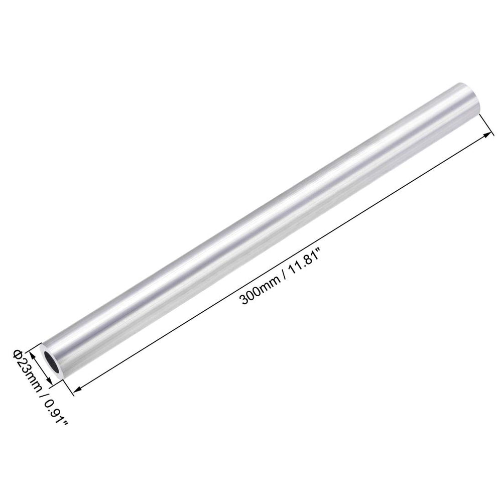 6063 Aluminum Round Tube, 23mm OD 14mm Inner Dia 300mm Length Seamless Straight Tubing
