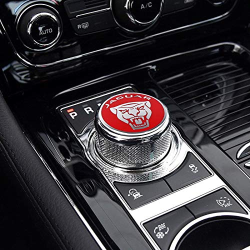 Gear Shift Knob Cover Decoration Trim Sticker for Jaguar XF XE XJ F-Pace (Red)