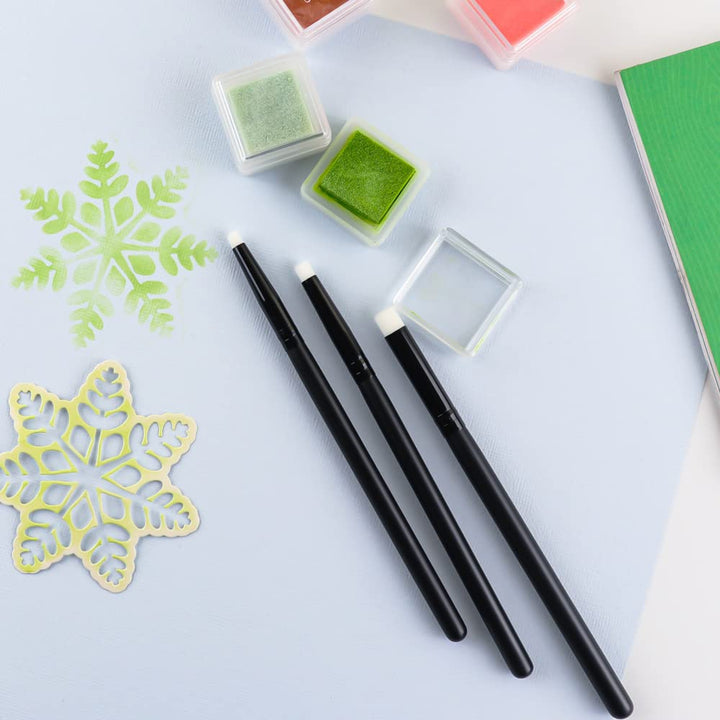 6Pack Detailed Ink Blending Brushes for Card Making Drawing Art Blenders Paint Brush Sets 8/6/4mm Angled&Flat Head Brushes for Scrapbooking Background Card Stencils Die Cuts Card Making Stamping Tool
