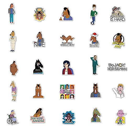 50Pcs BoJack Horseman Waterproof Stickers for Water Bottle Cup Laptop Bike Skateboard Luggage Box Vinyl Graffiti Patches BRJHSL