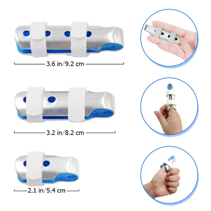 Finger Splints Thumb Splint for Broken/Injured Fingers Stabilization, Aluminum Finger Splint Adjustable, Immobilization for Mallet Fingers/Trigger Fingers Joints, Arthritis Pain Relief (3 Size)