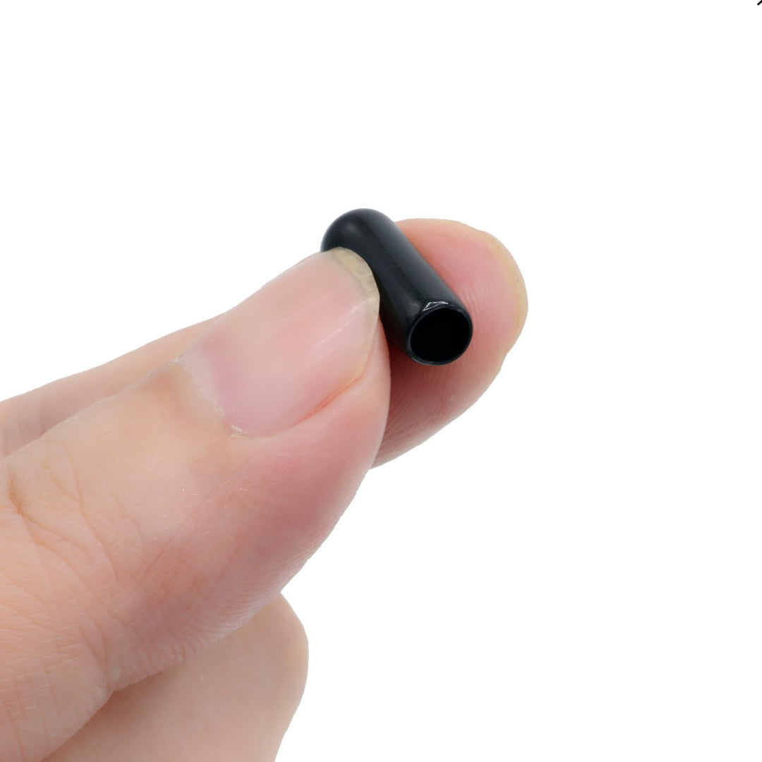 50pcs Screw Thread Protectors 5/16 inch ID Rubber Round End Cap Cover Flexible Tube Caps Tubing Tip, 15 mm Long (Black,Inner Dia 8mm)