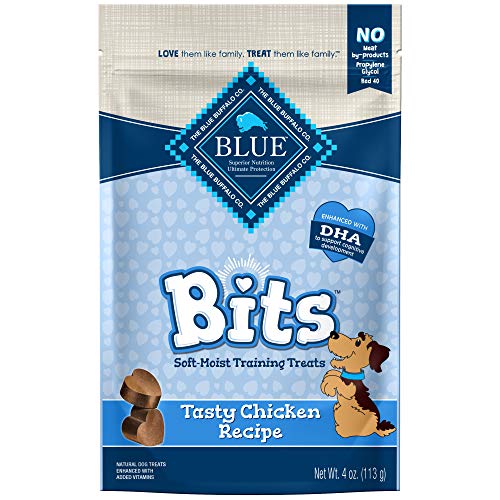 Bits Soft Dog Treats for Training, Made With Natural Ingredients & Enhanced with DHA, Chicken Recipe, 4-oz Bag
